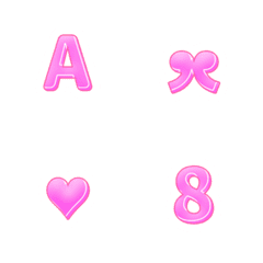 QxQ 粉紅 ♥ABC123 英文字母表情貼