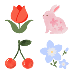 Retro and cute spring Emoji