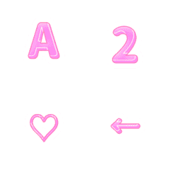 QxQ 粉紅 ♥ABC123 英文字母 動態表情貼