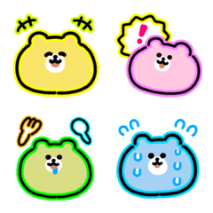 Moving bear emoji (neon light)