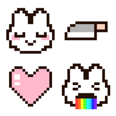 Pixel art fancy rabbit emoji.