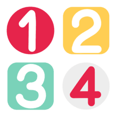 อิโมจิ ตัวเลข สีสัน สดใส สี่เหลี่ยม V.3
