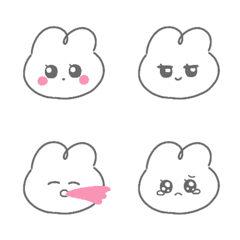 Simple white rabbit emoji.