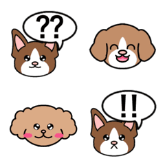 Emoji of three cute dogs