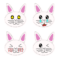 Stiker emoticon kucing kelinci