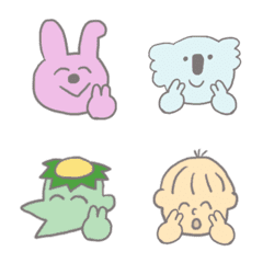 animals playing peace Emoji