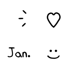 QxQ handwriting black simple Emoji  3
