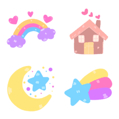 Pastel emoji decorate chat