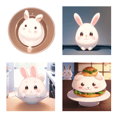 round and cute rabbit