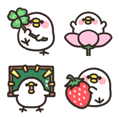 Rounded bird emoji spring