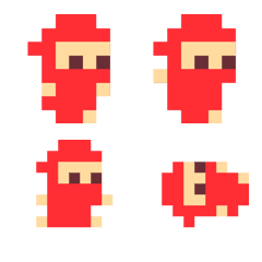 Rough pixel art ninja red