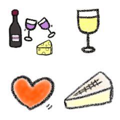 Wine&cheese&Emoji