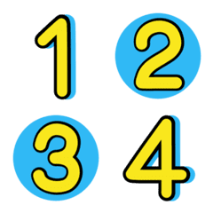 Numbers emoji blue yellow