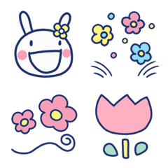 More flowers Almost White Rabbit Emoji
