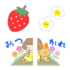 Stitch Rabbit & Seamstress Spring Emoji