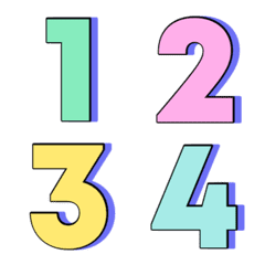Numbers emoji pastel colorful cute