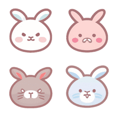 Cute rabbit emoji stickers