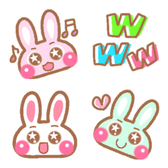 Colorful rabbit with star twinkle eyes.