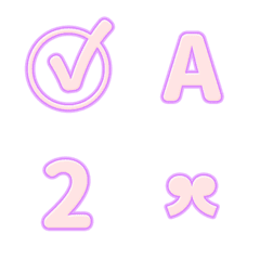 QxQ PINK Purple ABC 123 3D Emoji
