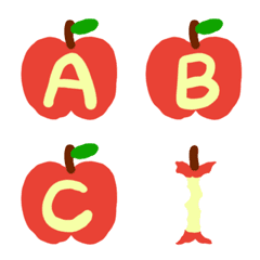 りんごのデコ文字　アルファベット版