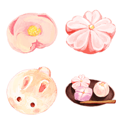 꽃 일본식 과자, 반죽 이모티콘
