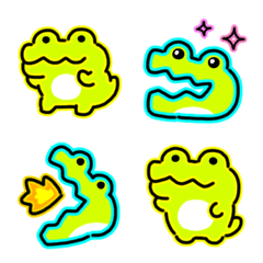 Moving crocodile emoji (neon light)