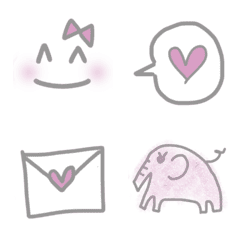 simple Emoji *gray and pink*