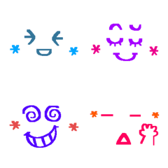 Colorful face Emoji that conveys14