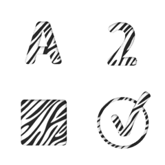QxQ zebra print ABC 123 Emoji
