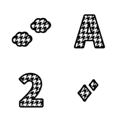 QxQ plaid white black ABC 123 Emoji