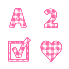 QxQ Plaid Pink ABC 123 Emoji