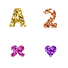 gold glitter dust ABC 123 Emoji