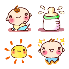 Moving cute baby emoji boy – LINE Emoji | LINE STORE