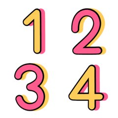 Numbers emoji pink yellow
