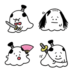emoji hantu samurai yang lucu