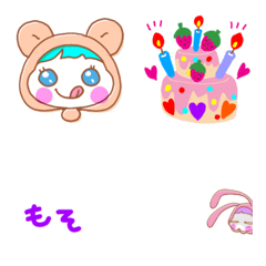 bunny & bear moving emoji