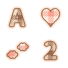 Plaid Brown Pink ABC 123 Emoji