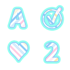 line colorful bright ABC 123 Emoji