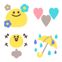 6 colors simple animated emoji part 1