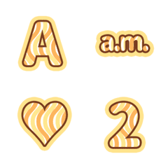 wavy line yellow ABC 123 Letters Emoji