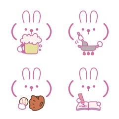 Rabbit Emoji pinkcolor