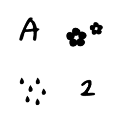 Cursive Black simple ABC Letters Emoji