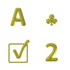 Metal gold ABC Letters Emoji
