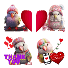 Birds and flowers emoji stickers 1