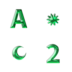Emerald ABC 123 Letters Emoji