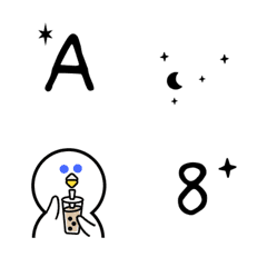 ALVA ABC 123 Black Letters Small Emoji