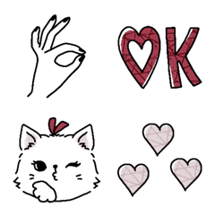 Adult cute simple line drawing emoji