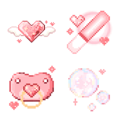 kawaii pixelart Emoji [pink]