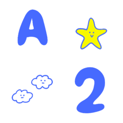Star blue ABC 123 Letters Emoji