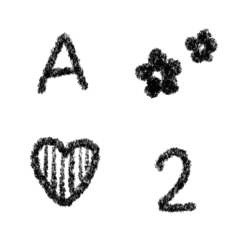 Only Black LOVE ABC 123 Letters Emoji